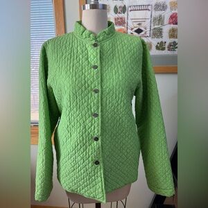 Quilted Silk Jacket in Green size M in EUC